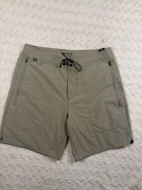 Roark Men's Olive Board Shorts with Black Drawstring